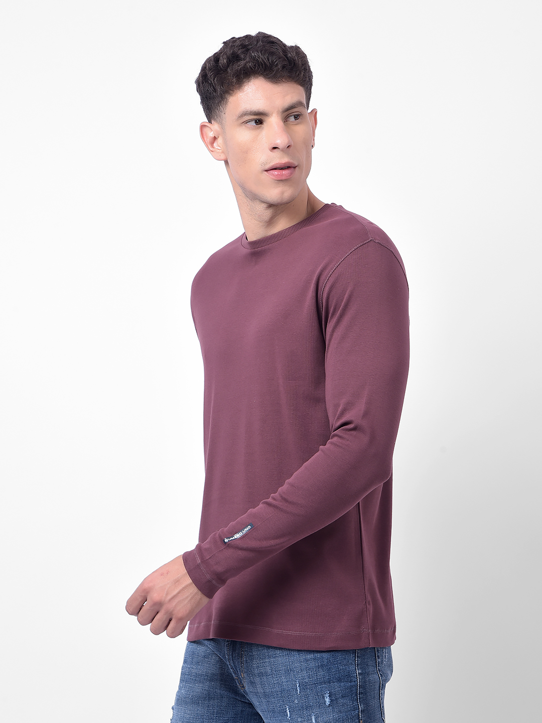 Numero Uno Men Maroon Crew Neck Slim Fit T-Shirt